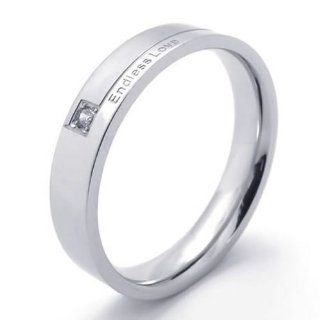 KONOV Jewelry Classic Mens Womens Stainless Steel Promise Ring "Endless Love" Couples Wedding Bands: KONOV Jewelry: Jewelry