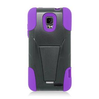 Eagle Cell ZTE Z998 Hybrid Case with Y Stand   Retail Packaging   Purple/Black: Cell Phones & Accessories