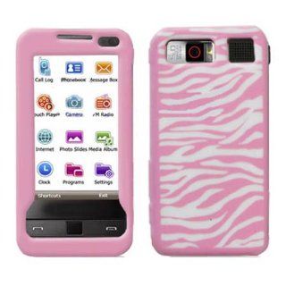 Soft Skin Case Fits Samsung I900 I910 Omnia Pink/White Zebra Laser Cut Skin Verizon: Cell Phones & Accessories