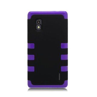 Eagle Cell PALGE970D6PLBK Hybrid Rugged TUFF eNUFF Case for the LG Optimus G E970   Carrying Case   Retail Packaging   Purple/Black: Cell Phones & Accessories