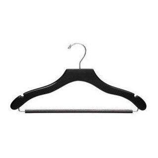 Wood Suit Hangers Black with Ribbed Non Slip Bar Box of 50  