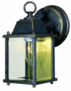 Park Madison Lighting PMO 972 20 1 Light Cast Aluminum Outdoor Wall Fixture with Clear Beveled Glass Panels and Bronze Finish, H=8 1/2" W=4 3/4"   Wall Porch Lights  