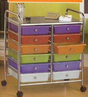 12 Drawer Rolling Storage Cart : Office Drawer Carts : Office Products