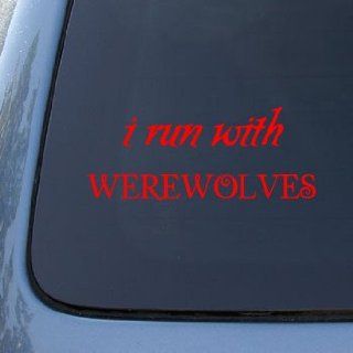 I RUN WITH WEREWOLVES   Twilight Team Jacob   Vinyl Car Decal Sticker #1891  Vinyl Color: Red: Automotive