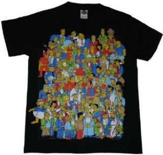 The Simpsons Glow in the Dark Homer Crowd Black T Shirt Tee: Movie And Tv Fan T Shirts: Clothing