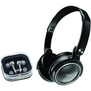 Coby Cv215blk Jammerz Headphones With Earbuds & Carrying Case (Black) (Headphones / Over The Head): Electronics