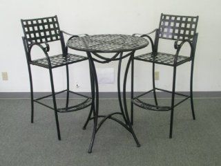 CONTEMPO BAR BISTRO SET   BAR TABLE and 2 CHAIRS with ARMS in a BLACK FINISH   PATIO FURNITURE: Patio, Lawn & Garden