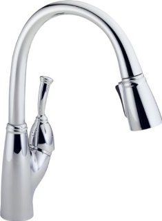 Delta 989 DST Allora Single Handle Pull Down Kitchen Faucet, Chrome   Touch On Kitchen Sink Faucets  