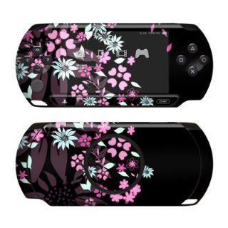Dark Flowers Design Protective Decal Skin Sticker for Sony PlayStation PSP Street E1004 Handheld Game Console: Software