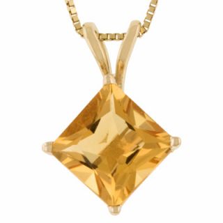 princess cut citrine pendant in 14k gold orig $ 229 00 now $ 194 65 10