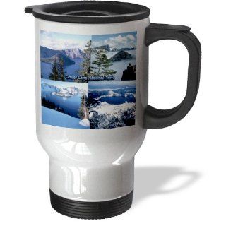 3dRose Crater Lake National Park Collage Stainless Steel Travel Mug, 14 Ounce: Kitchen & Dining