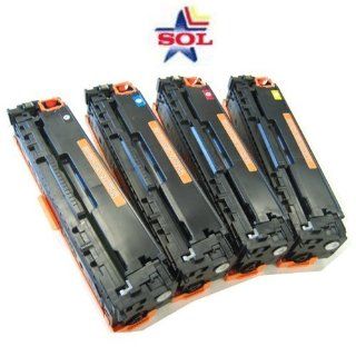4 Pack Non OEM Toner Cartridges for HP Color LaserJet CP1215 CP1515n CP1518ni CM1312nfi CM1312 MFP CB540A CB541A CB542A CB543A Electronics