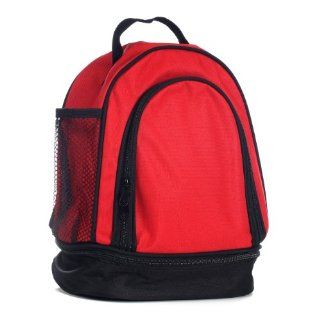 Double Compartment Insulated Lunch Bag Cooler Durable Nylon, Red by BAGS FOR LESSTM: Kitchen & Dining