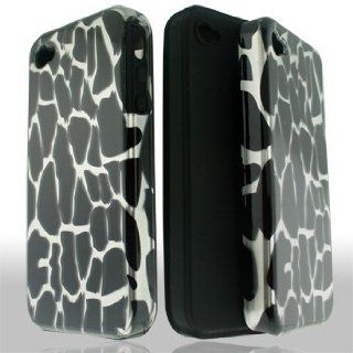 Apple iPhone 4G 4 G / 4S 4 S White Giraffe Animal Spots Design Hybrid 2 in 1 Combo Snap On Hard Protective Cover and Black Silicone Skin Case Gel Cell Phone: Cell Phones & Accessories