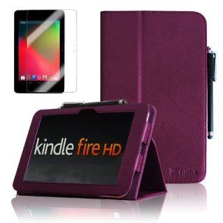 Fintie (Purple) Folio PU Leather Case Cover for Kindle Fire HD 7 Inch Tablet with Free Stylus and Screen Protector (Automatic Sleep/Wake Feature)   9 colors options AAA: Kindle Store