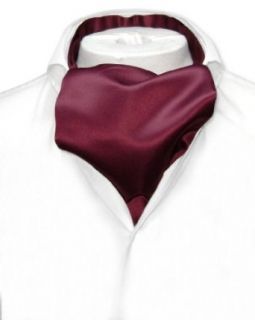 Vesuvio Napoli ASCOT Solid BURGUNDY Color Cravat Men's Neck Tie at  Mens Clothing store