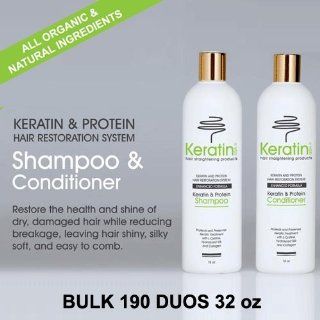 Keratin and Protein Shampoo & Conditioner 32 Oz Enhanced Formula (Bulk 190 Duos   Shipping Price No Included)  Hair Shampoos  Beauty