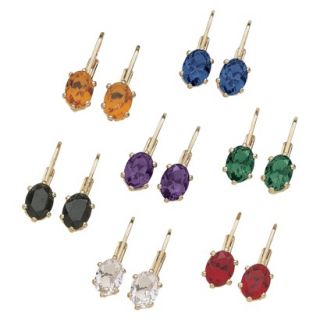  7 Pair Color Crystal Latchback Earring Set   Clip