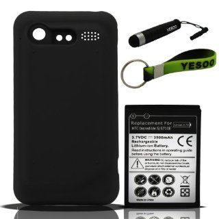 3500mAh Extended Battery And Cover For HTC Droid Incredible 2 II S710E With Exclusive Aluminum Touch Pen And Black And Green Color Key Chain Kit (Note: NOT FOR DROID 1): Cell Phones & Accessories