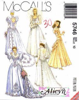 McCall's 5746 Sewing Pattern Alicyn Bridal Gowns and Bridesmaids Dress Size 10   Bust 32 1/2