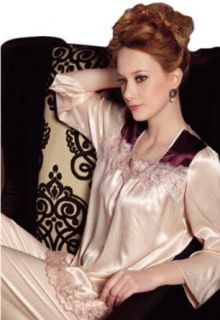 TOPTIE Women's Embroidered Long Sleeve Full length Sleepwear Set: Adult Sized Costumes: Clothing