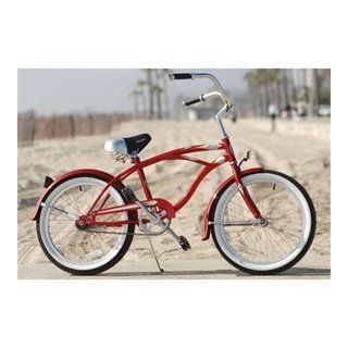 Boy's Jaguar Beach Cruiser Bike by Micargi Bicycles RED: Toys & Games