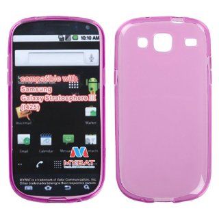 Fits Samsung I425 Galaxy Stratosphere III Soft Skin Case Semi Transparent Hot Pink Rubberized Candy Skin Verizon: Cell Phones & Accessories