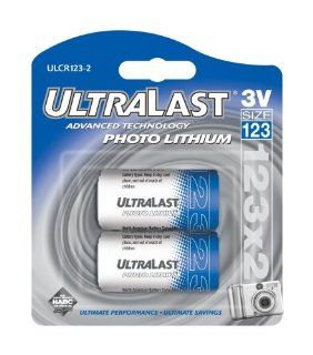 Ultralast UL 123/2 3V CR123 Photo Lithium Battery Retail Pack : Digital Camera Batteries : Camera & Photo