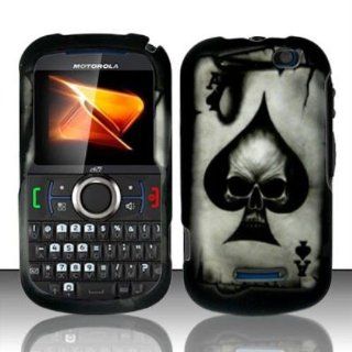 Rubberized Spade Skull Design for MOTOROLA Motorola Clutch + i475: Cell Phones & Accessories