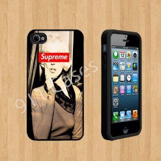 marilyn monroe supreme gold Custom Case/Cover FOR Apple iPhone 4 /4S BLACK Rubber Case ( Ship From CA ) Cell Phones & Accessories