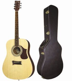 First Act MG415  Classic Dreadnought Acoustic Guitar with Hardshell Case (41 Inch, Natural): Musical Instruments