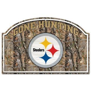 NFL Camoflage Wood Sign Team: Pittsburgh Steelers   Sports Fan Decorative Plaques