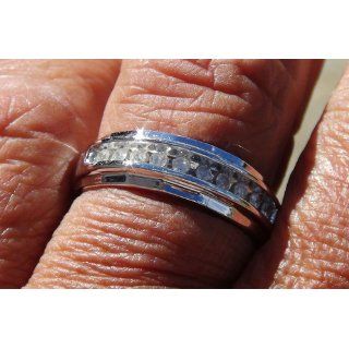 Men Diamond Wedding Ring Engagement Band 10k White Gold (1/4 Carat): Jewel Tie: Jewelry