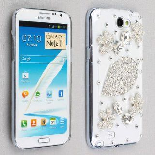 3D Bling Diamond Crystal Leaf Flower Case Cover for Samsung Galaxy II N7100 Note 2: Cell Phones & Accessories