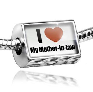 Charm I Love My Mother in law   Bead Fit All European Bracelets, Neonblond: Jewelry