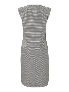 Jaeger Striped Seersucker Dress Black & Ivory