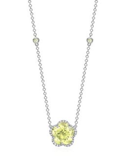 Grace Flower Lemon Quartz & Diamond Necklace   Kiki McDonough