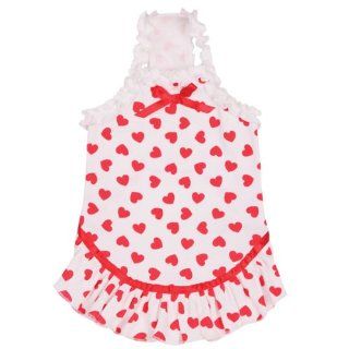 East Side Collection Polyester/Cotton Queen of Hearts Dog Dress, XX Small, 8 Inch, White : Pet Dresses : Pet Supplies
