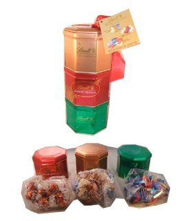 Lindt 3 Tier Christmas Hanukkah Thanksgiving Holiday 25.5 Ounce Gift Tin : Gourmet Candy Gifts : Grocery & Gourmet Food