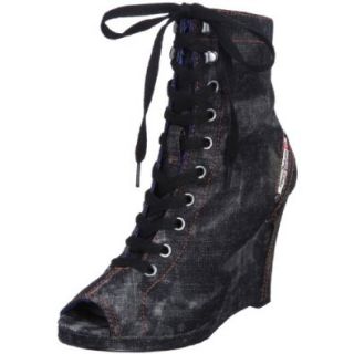 Diesel Women's Burlesque Open Toe Bootie, Black, 7.5 M US: Boots: Shoes