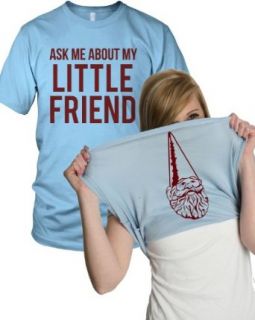Women's Ask Me About My Little Friend T Shirt Funny Gnome Ladies Flip Tee at  Womens Clothing store