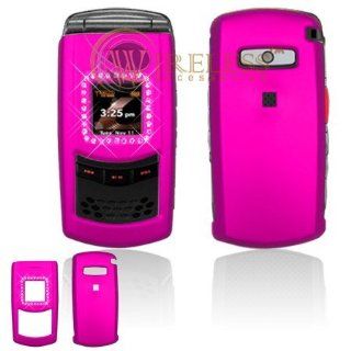 Hot Pink Rubber Feel with White Diamonds Snap On Cover Hard Case Cell Phone Protector for PCD CDM 8975 [Beyond Cell Packaging]: Cell Phones & Accessories