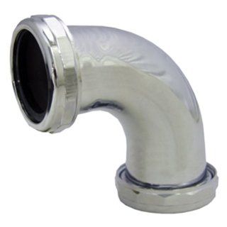 LASCO 03 3853 1 1/2 Inch Chrome Plated Brass Slip Joint Both Ends 90 Degree Elbow with Nuts and Washers   Pipe Fittings  