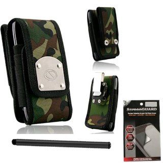 Gladiator Hunter Camo Canvas Super Strong Rugged Duty Belt Case with Metal Clips for HTC Windows 8x Phone Bundle 3 piece comes with Case, 2 pack of Screen Protectors and Stylus Pen. Cell Phones & Accessories