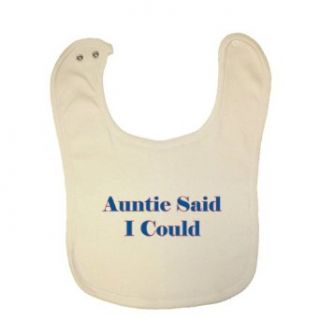 So Relative! Auntie Said I Could (Red & Blue) Organic Baby Bib: Clothing