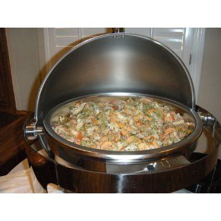 Winware 6 Quart Stainless Steel Round Roll Top Chafer: Kitchen & Dining