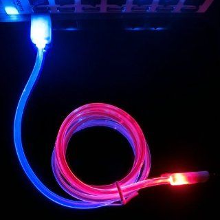 Ayangyang Fluorescent Date Cable for Iphone 5 Glows 8 Pin Sync Cable for Iphone 5 Universal USB Charger Syna Calbe for Iphone 5 Ipad 4 Ipad Mini Color Red and Blue 1 Meter Long: Cell Phones & Accessories