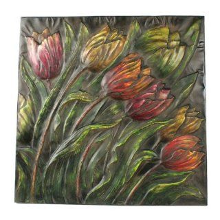 Pinnacle Strategies W90332 UPS Metal Tulip Plaque : Garden Plaques : Patio, Lawn & Garden