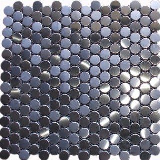 Penny Circle Stainless Steel Mosaic Tile 10sqft/ One Box S02: Home Improvement