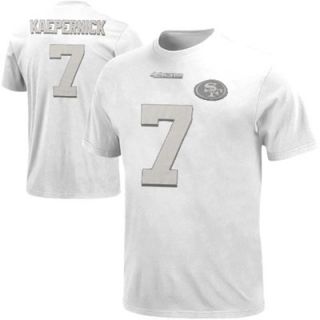 Colin Kaepernick San Francisco 49ers White on White Name and Number T Shirt   White